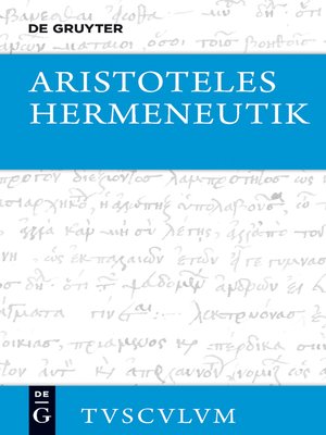 cover image of Hermeneutik / Peri hermeneias